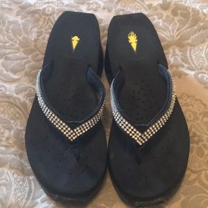 Volatile rhinestone wedge sandals